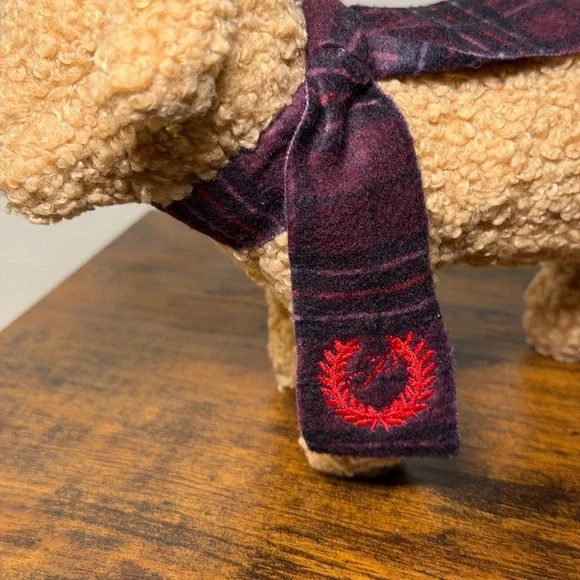 PINK Victoria's Secret Beige Plush Dog with Dark Scarf - Picture 8 of 10